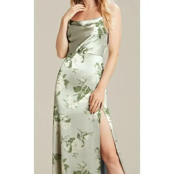 Aw Bridal | Dresses | Aw Bridal L Sage Green Floral Kora Bridesmaid Formal Maxi  Dress New B135 | Poshmark